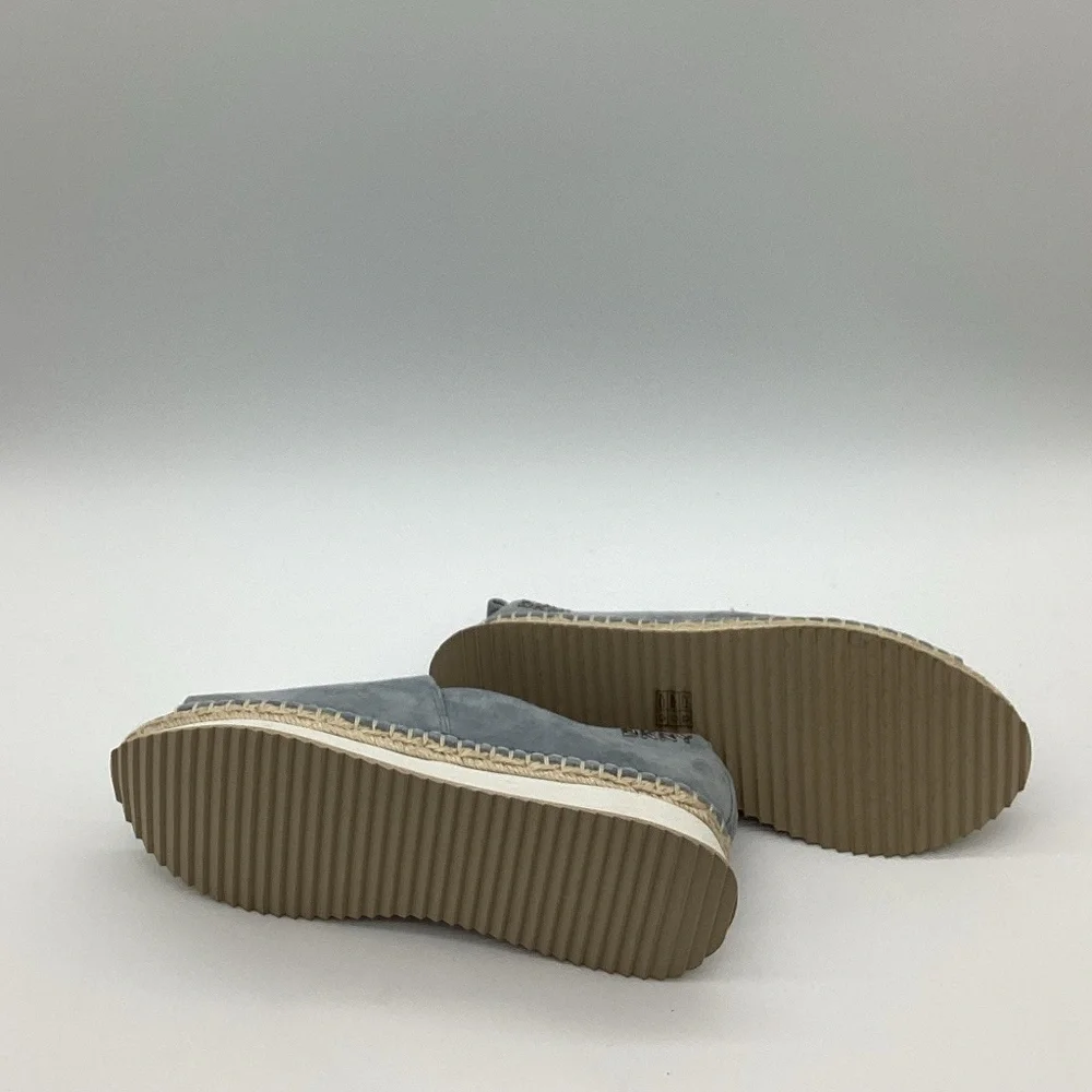 988. DKNY Orza Baby Blue Suede Wedge Sandals NWT Size 9